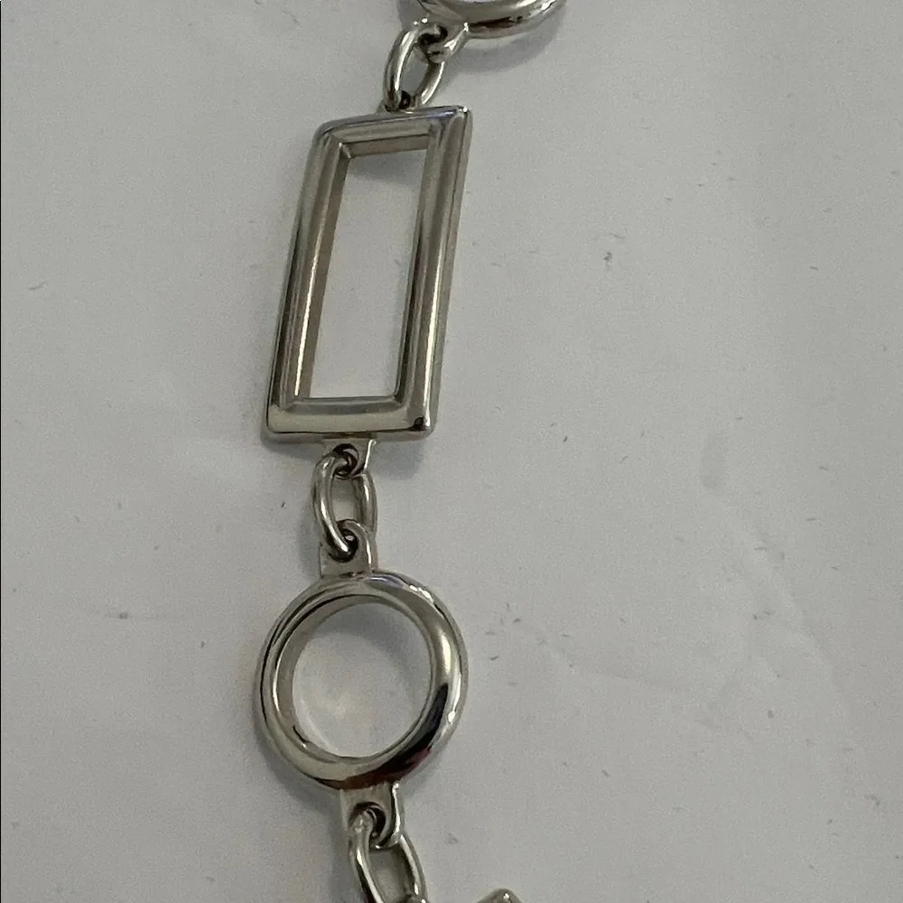 Chic Silver Rectangular Chain Belt - Picture 4 of 6